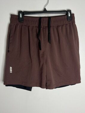 ASRV Mesh Rec Liner Shorts Mens Medium Burgundy Maroon DSG-0488